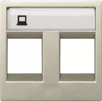 N2218.2 CV Накладка для 2-х суппортов/разъёмов типа 2017... и/или 2018..., 2-модульная, серия Zenit, цвет шампань, ABB