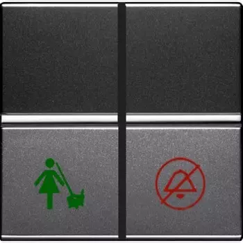 N2244.5 AN Механизм выключателя Не беспокоить/Уборка номера, 2-модульный, серия Zenit, цвет антрацит, ABB