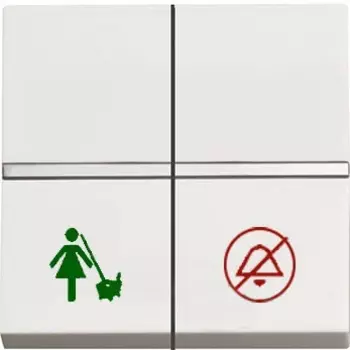 N2244.5 BL Механизм выключателя Не беспокоить/Уборка номера, 2-модульный, серия Zenit, цвет альпийский белый, ABB