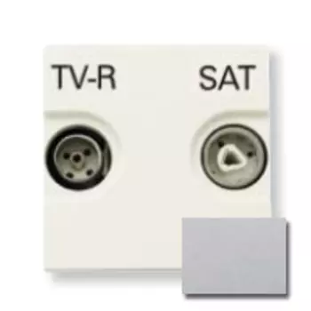 N2251.7 PL Розетка TV-R-SAT оконечная с накладкой, серия Zenit, цвет серебристый, ABB