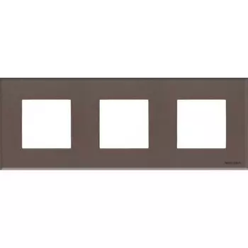 N2273 CC Рамка Zenit Кофейное стекло 3-постовая ABB