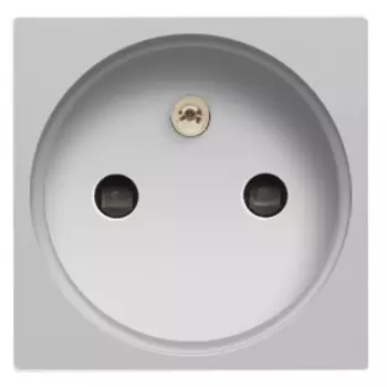 N2287 PL Розетка французского стандарта с центральным контактом заземления, со шторками, 16А / 250 В, серия Zenit, цвет серебристый, ABB