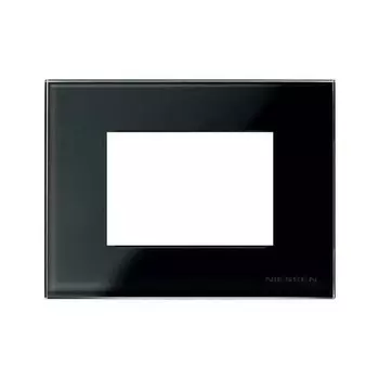 N2473 CN Рамка итальянского стандарта Zenit Черное стекло 3 модуля ABB