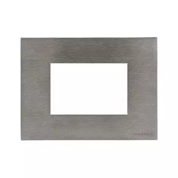 N2473 OX Рамка итальянского стандарта Zenit Натуральная сталь 3 модуля ABB