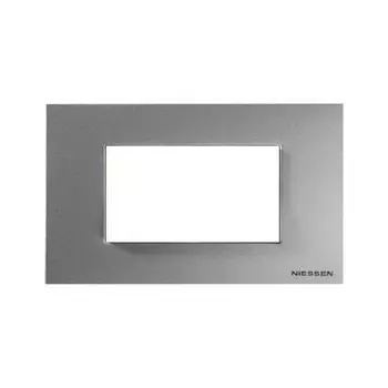 N2474 PL Рамка итальянского стандарта Zenit Серебро 4 модуля ABB