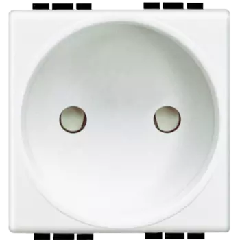 N4143 Розетка 2П 10А/16А 250В с защитными шторками 2 модуля Французский стандарт Bticino