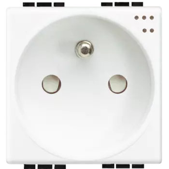 N4144 Розетка 2П + заземление 10А/16А 250В с сигнальной лампой 2 модуля Bticino