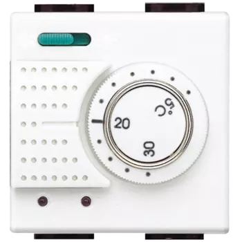 N4442 Электронный комнатный термостат с переключателем "зима/лето" и релейным выходом на С-NO контакт 2А 250В 2 модуля Bticino