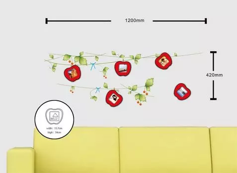 Наклейка на стену для 5 фоторамок Feron 23334