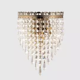 Настенный светильник Eurosvet 10016/3 античная бронза/прозрачный хрусталь Strotskis