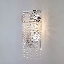 Настенный светильник Eurosvet Flower 10083/2 хром/прозрачный хрусталь Strotskis