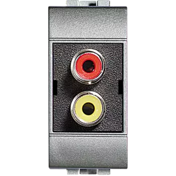 NT4269R Двойной разъём типа RCA под зажим ( "тюльпан") Bticino