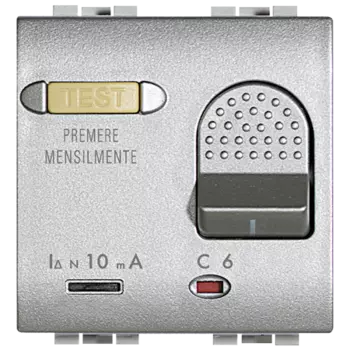 NT4305/6 2х полюсный дифференциальный автоматический выключатель 6А 230В 2 модуля Bticino