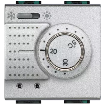 NT4442 Электронный комнатный термостат с переключателем "зима/лето" и релейным выходом на С-NO контакт 2А 250В 2 модуля Bticino