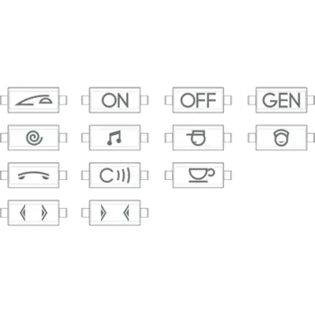 NT4916KIT LivingLight Набор вставок для сменных клавиш Axial, 13 вариантов по 5 штук Bticino