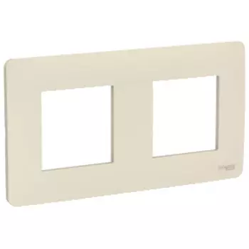 NU200444 Рамка Unica Studio Бежевый 2-постовая Schneider Electric