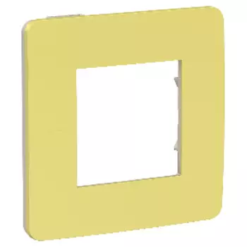 NU280212 Рамка Unica Studio Color Зеленое яблоко / Бежевый 1-постовая Schneider Electric