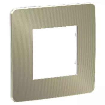 NU280250 Рамка Unica Studio Metal Бронза / Белый 1-постовая Schneider Electric