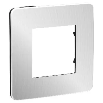 NU280256 Рамка Unica Studio Metal Хром / Антрацит 1-постовая Schneider Electric