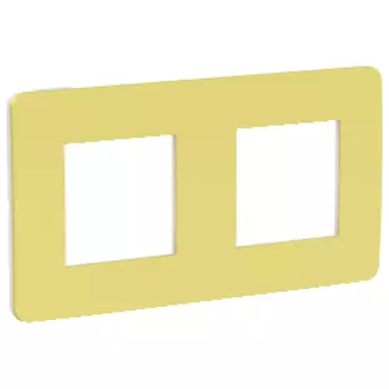 NU280411 Рамка Unica Studio Color Зеленое яблоко / Белый 2-постовая Schneider Electric