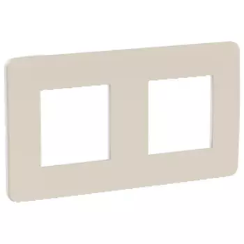 NU280424 Рамка Unica Studio Color Шампань / белый 2-постовая Schneider Electric
