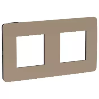 NU280428 Рамка Unica Studio Color Песочный / Антрацит 2-постовая Schneider Electric