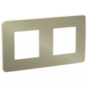 NU280450 Рамка Unica Studio Metal Бронза / Белый 2-постовая Schneider Electric