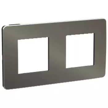 NU280453 Рамка Unica Studio Metal Никель / Антрацит 2-постовая Schneider Electric