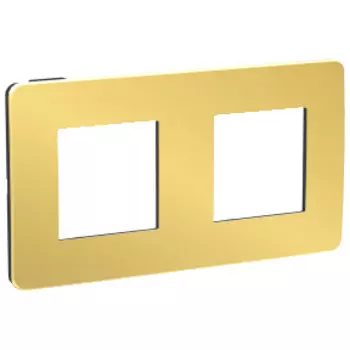 NU280462 Рамка Unica Studio Metal Золото / Антрацит 2-постовая Schneider Electric
