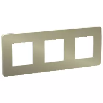 NU280651 Рамка Unica Studio Metal Бронза / Бежевый 3-постовая Schneider Electric