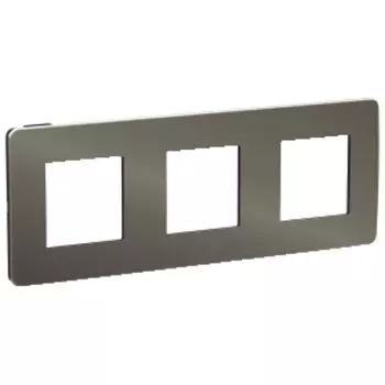 NU280653 Рамка Unica Studio Metal Никель / Антрацит 3-постовая Schneider Electric