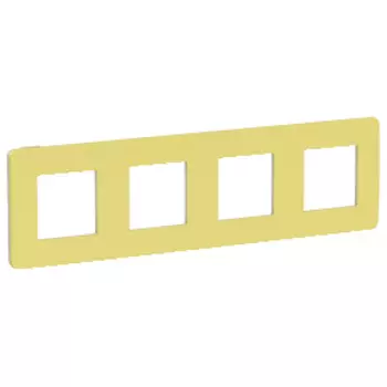 NU280812 Рамка Unica Studio Color Зеленое яблоко / Бежевый 4-постовая Schneider Electric