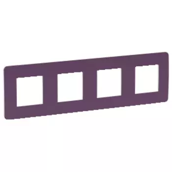 NU280814 Рамка Unica Studio Color Лиловый / Белый 4-постовая Schneider Electric
