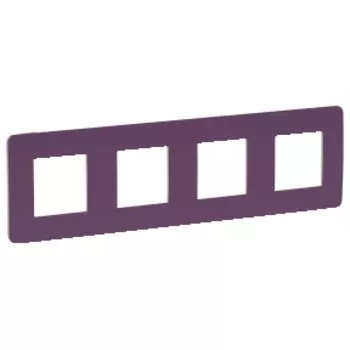 NU280815 Рамка Unica Studio Color Лиловый / Бежевый 4-постовая Schneider Electric