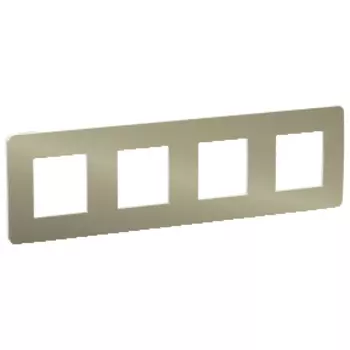 NU280850 Рамка Unica Studio Metal Бронза / Белый 4-постовая Schneider Electric