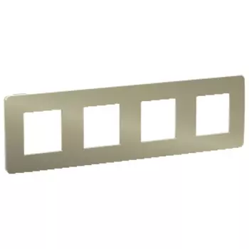 NU280851 Рамка Unica Studio Metal Бронза / Бежевый 4-постовая Schneider Electric