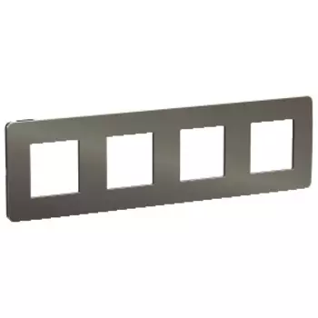 NU280853 Рамка Unica Studio Metal Никель / Антрацит 4-постовая Schneider Electric