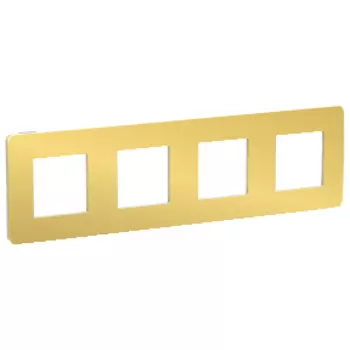 NU280860 Рамка Unica Studio Metal Золото / Бежевый 4-постовая Schneider Electric