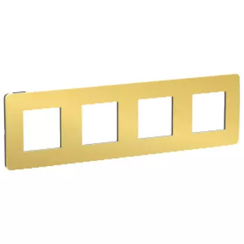 NU280862 Рамка Unica Studio Metal Золото / Антрацит 4-постовая Schneider Electric