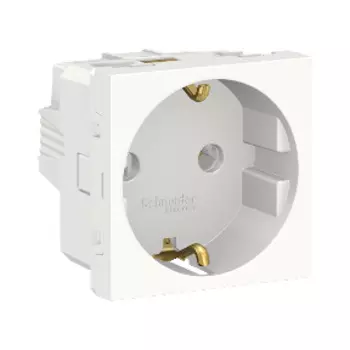 NU303618 Розетка с заземл., без шторок, винт. зажим, 16А, 250В, 2 мод Белый Schneider Electric