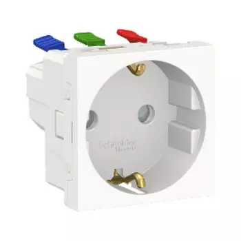 NU305718 Розетка с зазем., со штор., с быстроз. клем., 16А 250В, 2мод Белый Schneider Electric