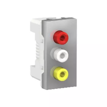 NU343130 Розетка 3 RCA, 2 модуля, Алюминий Schneider Electric