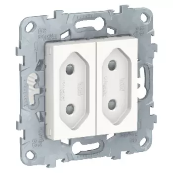 NU503118 Розетка 2-Модульная, без зазем., со шторк, винт. зажим, 10 А, Белый Schneider Electric