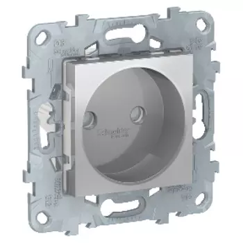 NU503330 Розетка без заземления, со шторками, винт. зажим, 16 А, Алюминий Schneider Electric