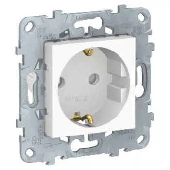 NU503718 Розетка с заземлением, со шторками, винт. зажим, 16 А, 250 В, Белый Schneider Electric