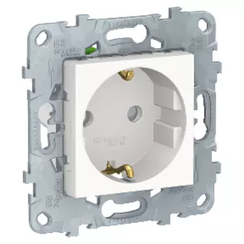 NU505718 Розетка с зазем., со штор., с быстрозажим. клеммами, 16А, 250В, Белый Schneider Electric