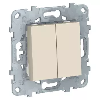NU521144 Выключатель 2-клавишный, сх. 5 10 AX, 250 В, Бежевый Schneider Electric