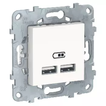 NU541818 Розетка USB, 2-местная, 5 В / 2100 мА, Белый Schneider Electric