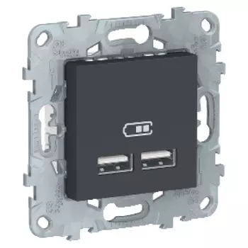 NU541854 Розетка USB, 2-местная, 5 В / 2100 мА, Антрацит Schneider Electric