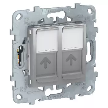 NU542430 Розетка компьютерная, RJ45, двойная, кат. 6 UTP, Алюминий Schneider Electric